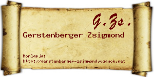 Gerstenberger Zsigmond névjegykártya